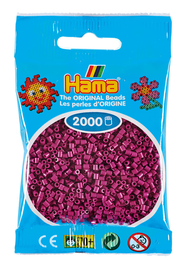 Pakke med 2.000 Hama Mini Perler i blommefarve, perfekt til kreative projekter.