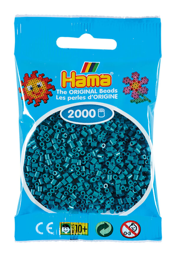 Hama Mini Perler 2.000 stk petrol i emballage.