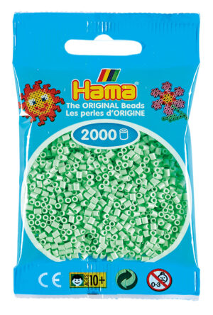 Hama Mini Perler - 2.000 stk pastel mint i en blå emballage.